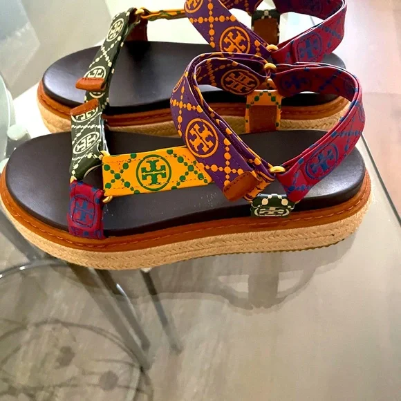 Tory Burch Purple, Yellow, and Green Sandals - Picture 3 of 6